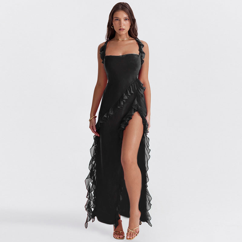 Elina™ | Elegant Klänning med Volanger och Slits