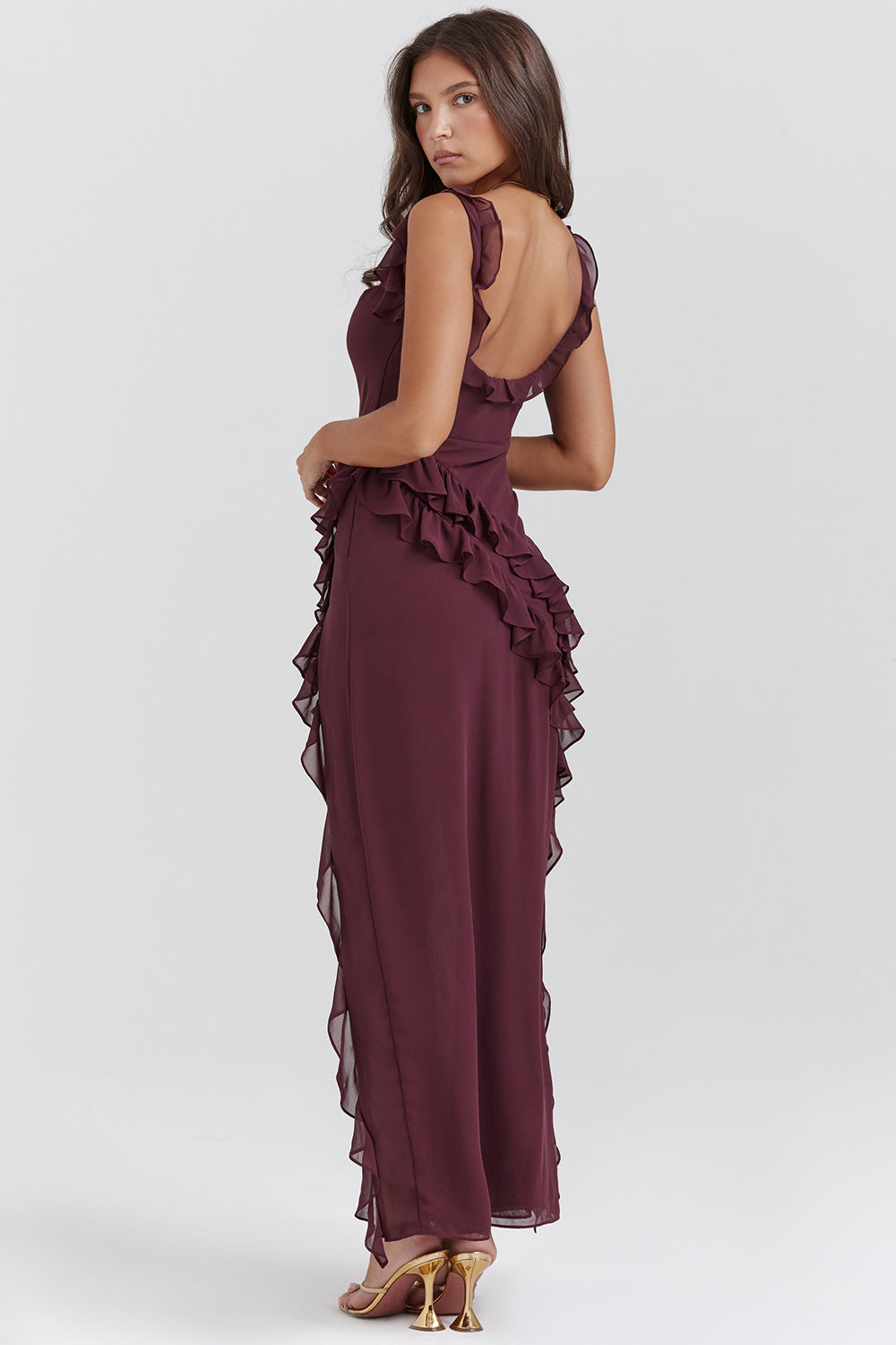 Elina™ | Elegant Klänning med Volanger och Slits
