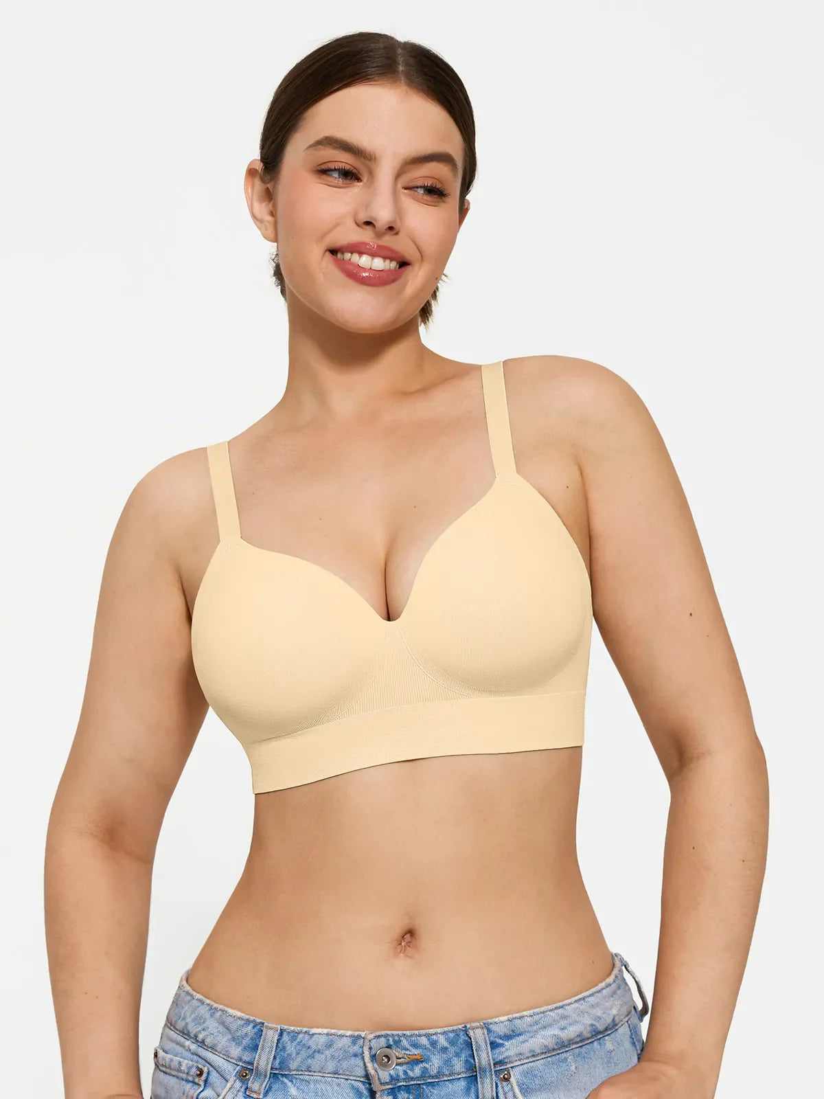 Elsa™ | trådlös sömlös push-up-bh med V-ringning