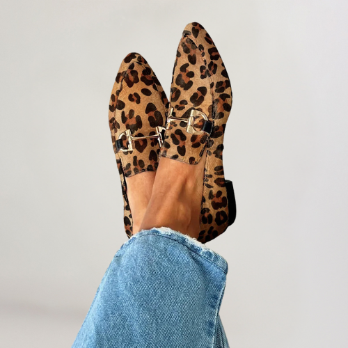 ALVA™ | Eleganta loafers med subtil klack och trendigt leopardmönster