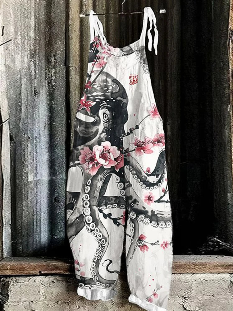 Sora™ | Retro Japansk-stil Jumpsuit med Vida Ben