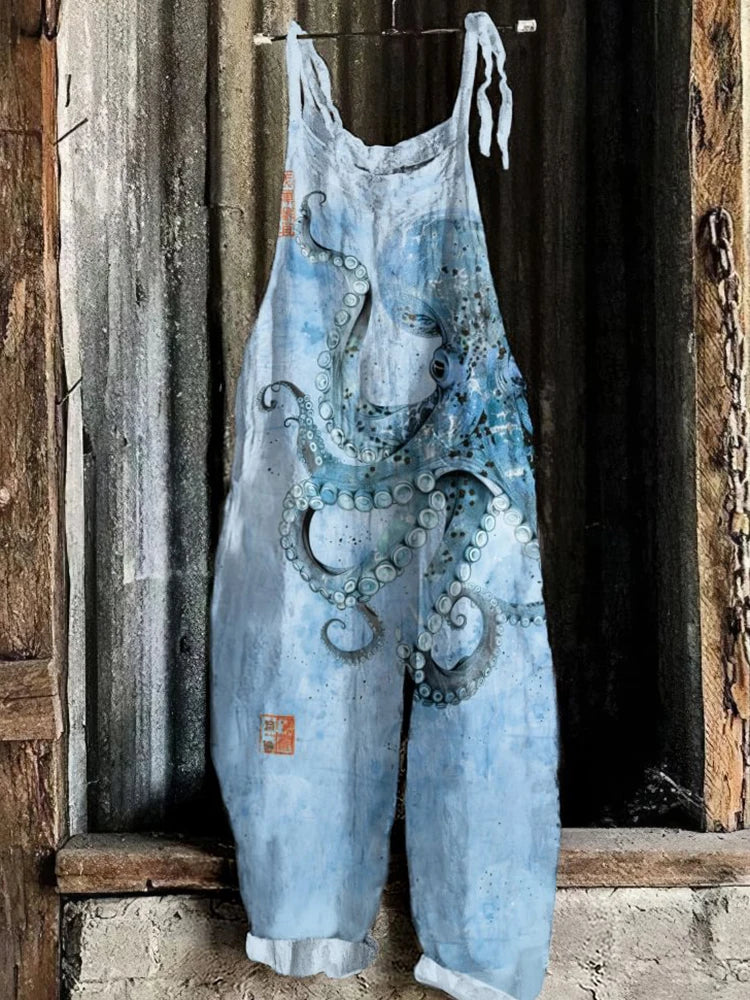 Sora™ | Retro Japansk-stil Jumpsuit med Vida Ben