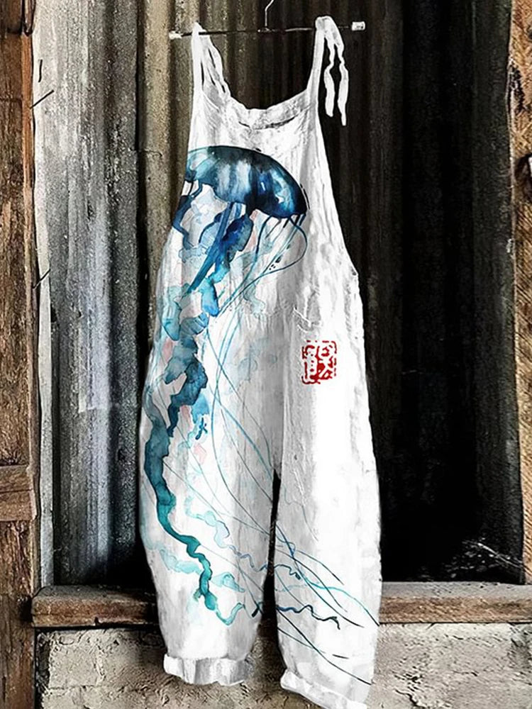 Sora™ | Retro Japansk-stil Jumpsuit med Vida Ben