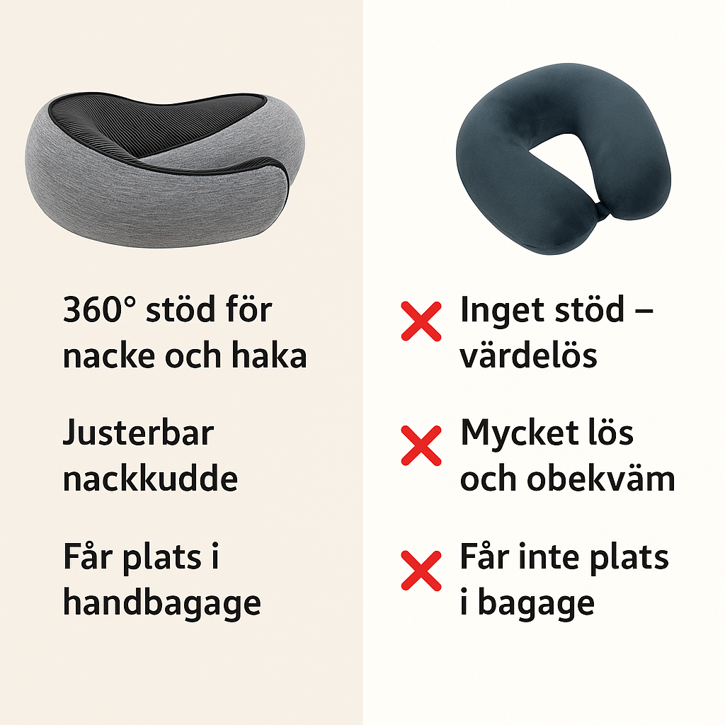 Gary™ | Ultimativt bekväm nackkudde i memoryskum för resor