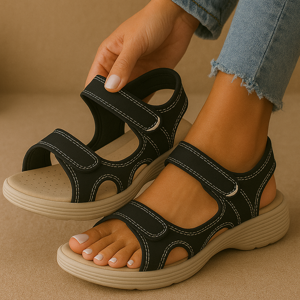 AIRO EASE ™ | Ortopediska kilklackssandaler – Stabilitet och komfort för dina fötter med premiumdesign