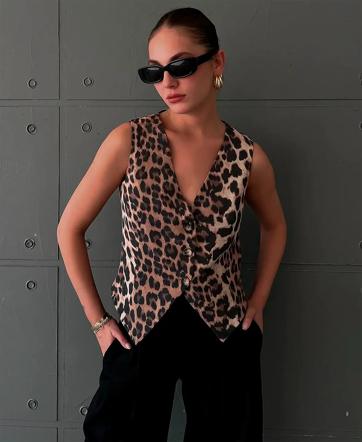 ALVA™ | Leopardmönstrad Väst