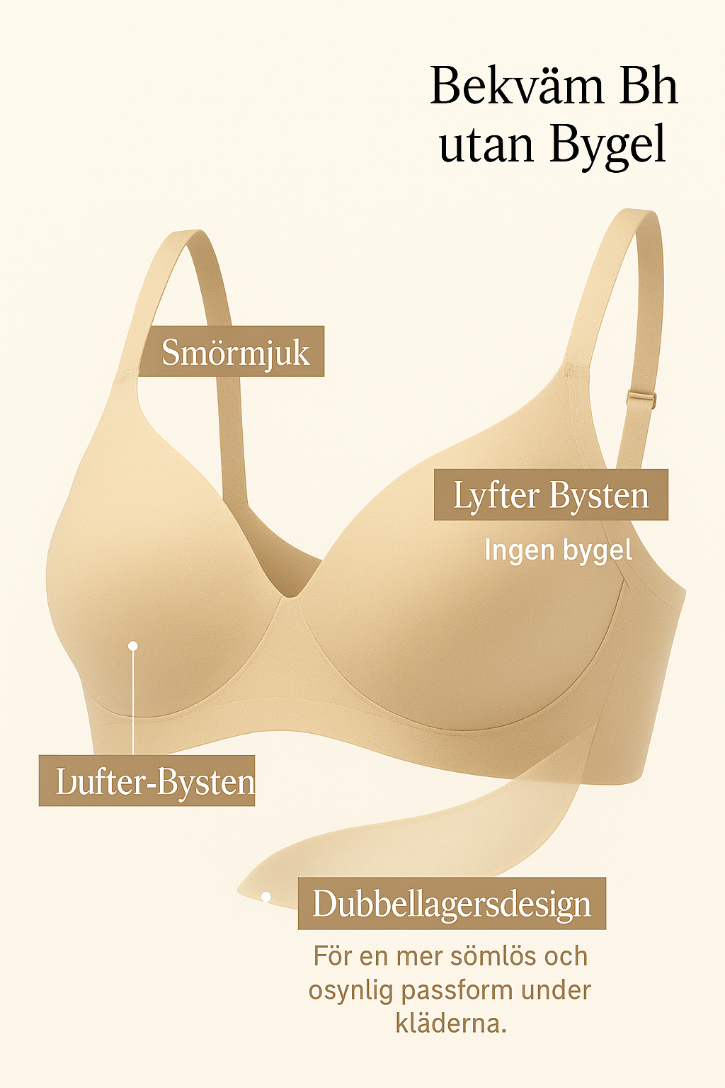 Elsa™ | trådlös sömlös push-up-bh med V-ringning