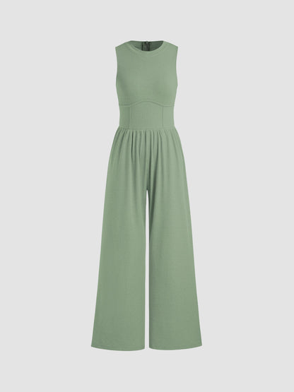 Elara™ | Enfärgad ärmlös jumpsuit med vida ben