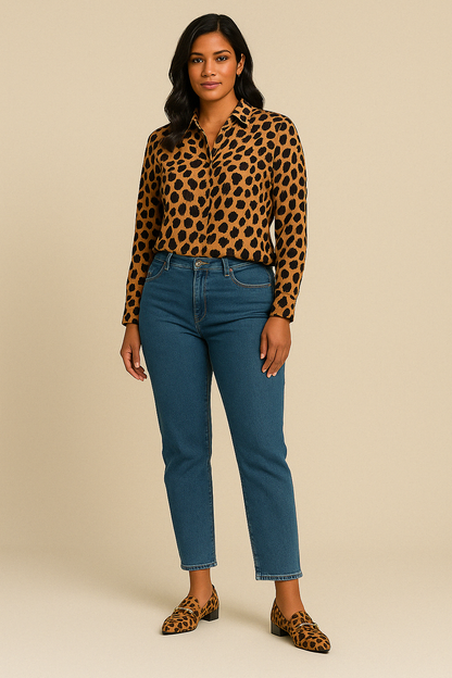 ALVA™ | Eleganta loafers med subtil klack och trendigt leopardmönster