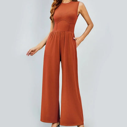 Elara™ | Enfärgad ärmlös jumpsuit med vida ben