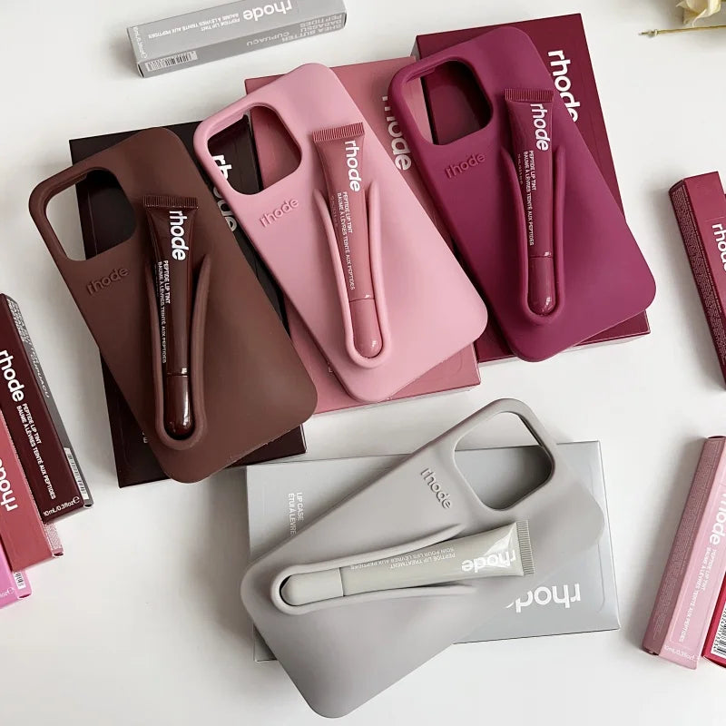 RHODE ™ | Silikon Telefonfodral med Bärbar Läppglanshållare