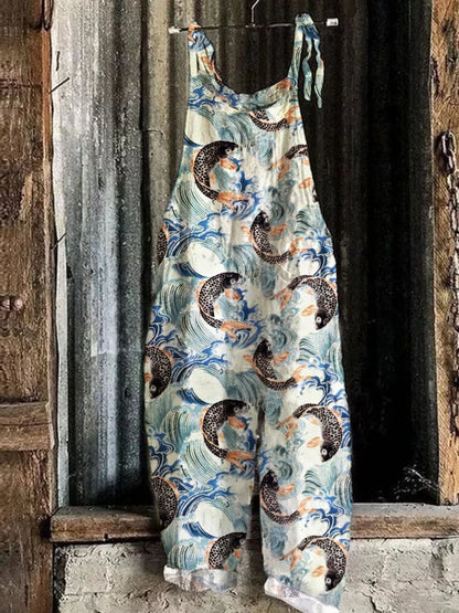 Sora™ | Retro Japansk-stil Jumpsuit med Vida Ben
