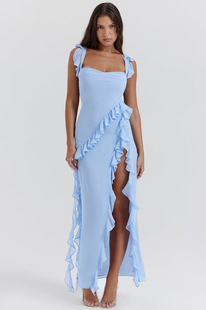 Elina™ | Elegant Klänning med Volanger och Slits