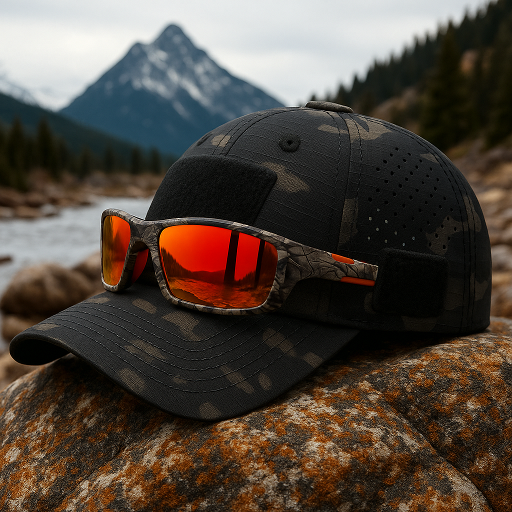 Falk ™ | Kamouflagekeps med glasögon