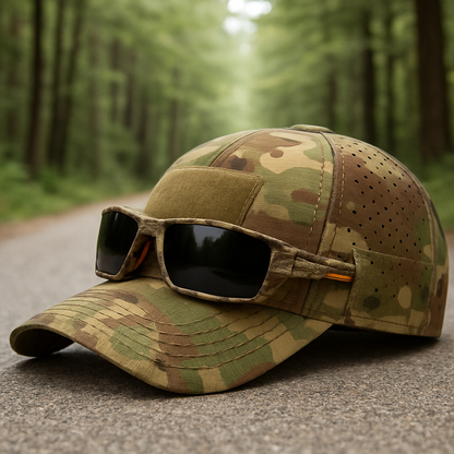 Falk ™ | Kamouflagekeps med glasögon