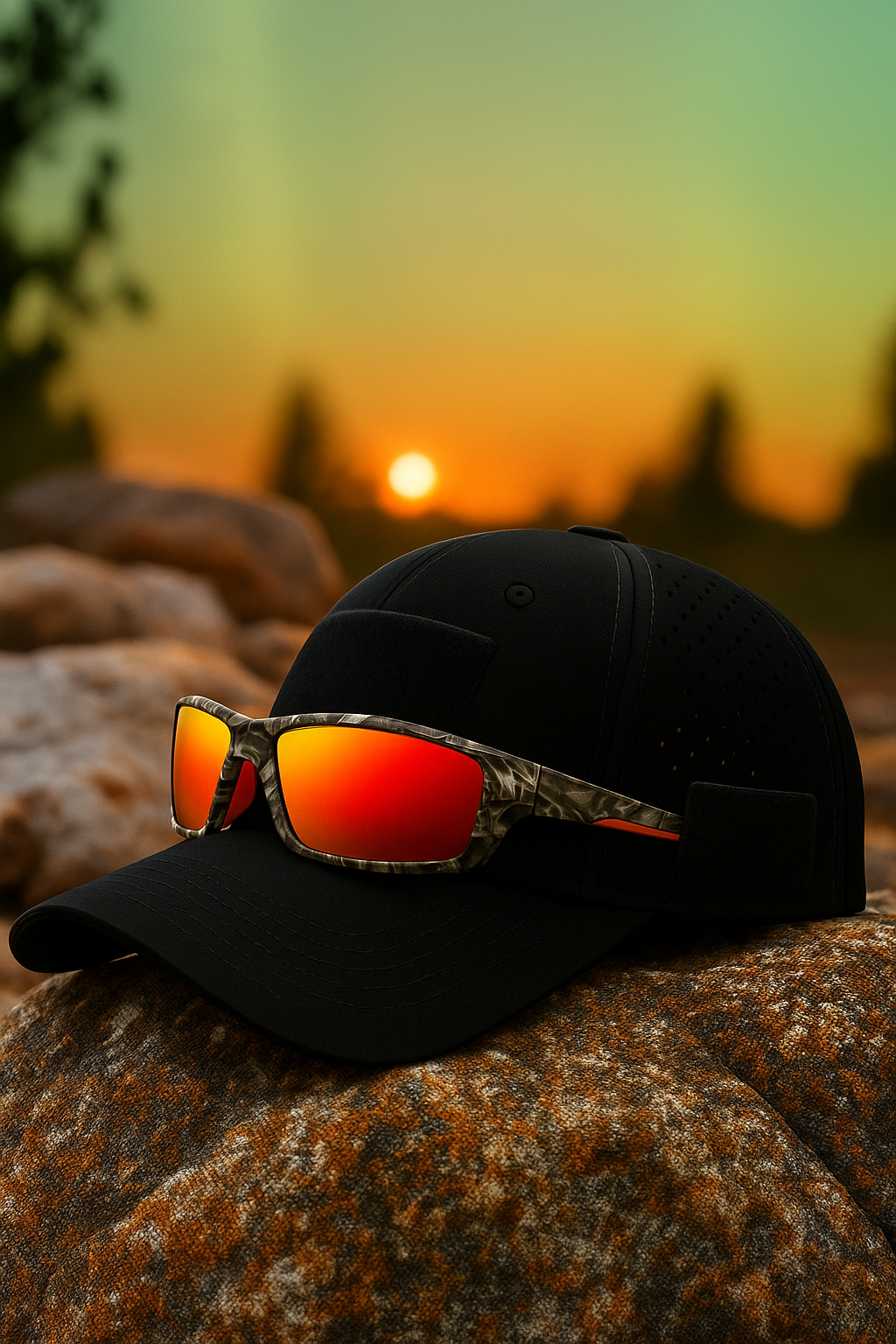 Falk ™ | Kamouflagekeps med glasögon