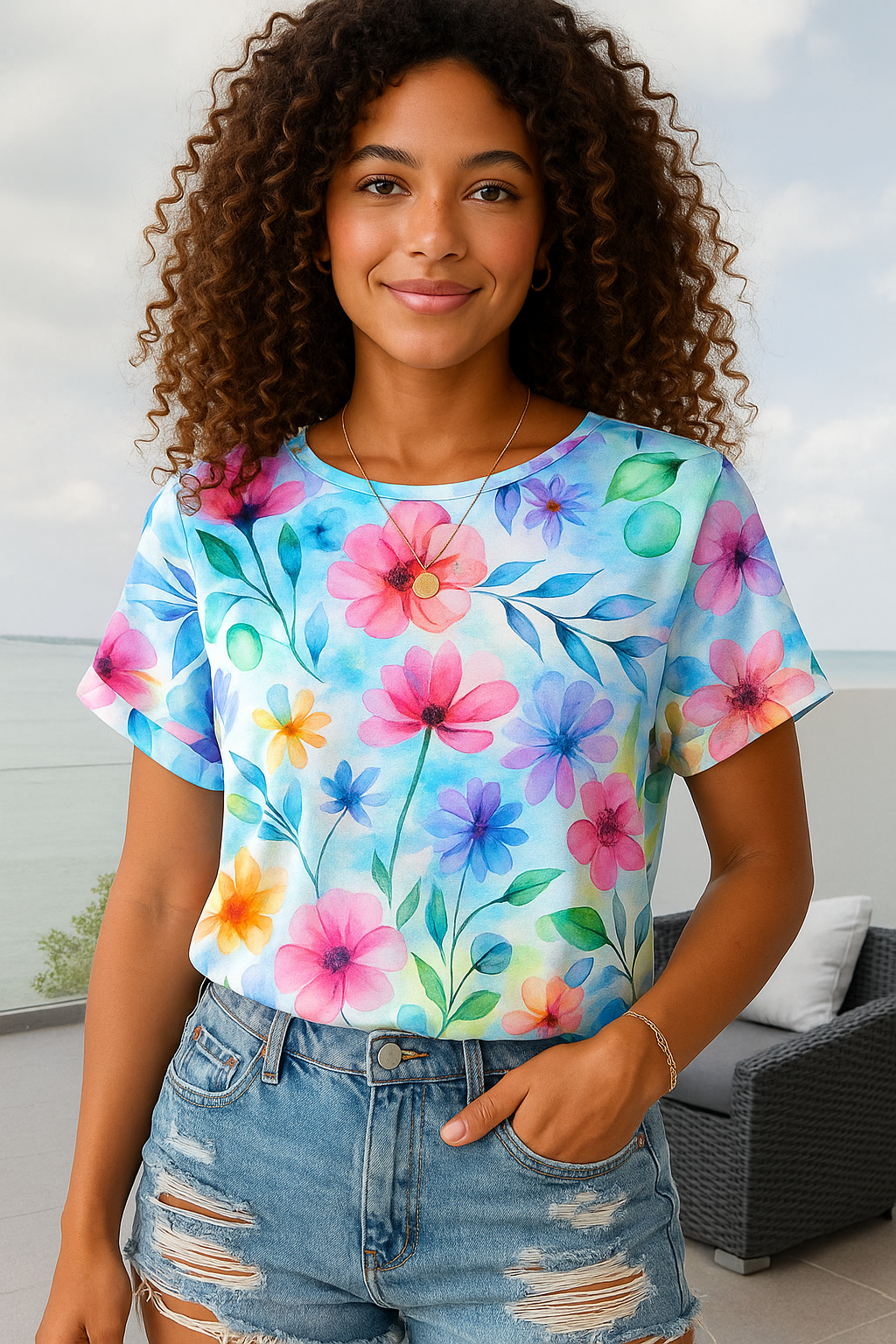 Elinora™ | Casual skjorta med blommönster.